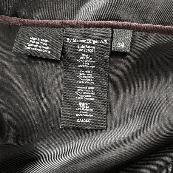 BY MALENE BIRGER STELLAR GREY WOOL BLEND SINGLE BREASTED MID-LENGHT BLAZER - Picture 12 of 12